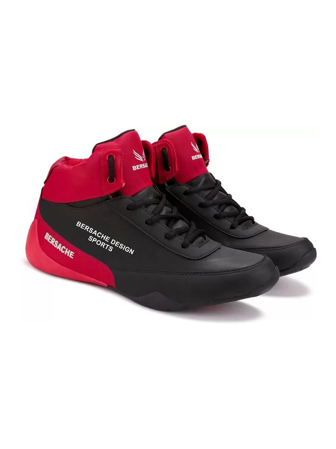BERSACHE Men Red Mesh Running Shoes