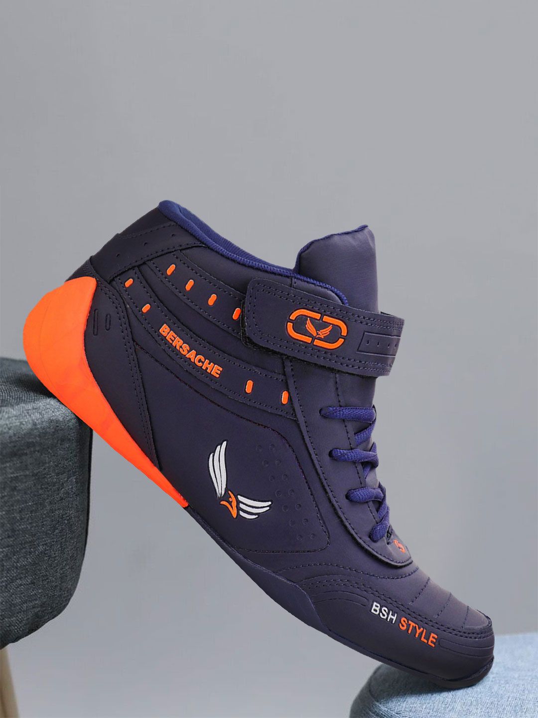 BERSACHE Men Blue Mesh Running Shoes
