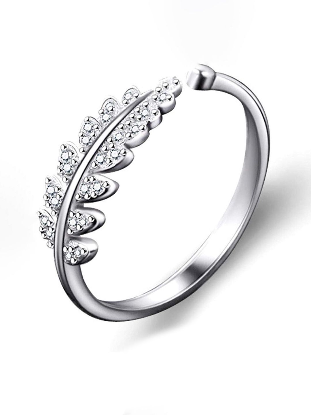Sarvda Silver-Plated Leaf Ring Price in India