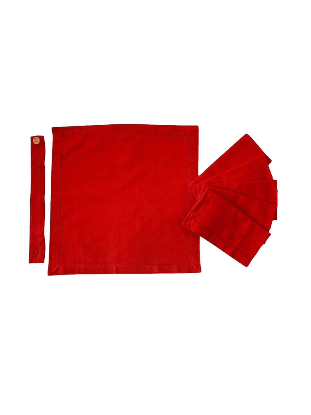 Lushomes Pack Of 6 Red Solid Table Napkins Price in India