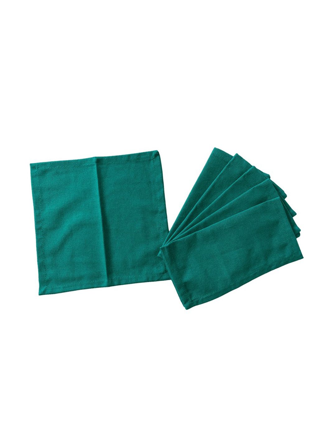 Lushomes Pack Of 6  Green  Solid Cotton Table Napkins Price in India