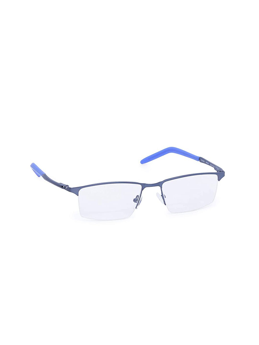 Titan Unisex Blue & Gunmetal Toned Half Rim Rectangle Frames TS1001MHM1 Price in India