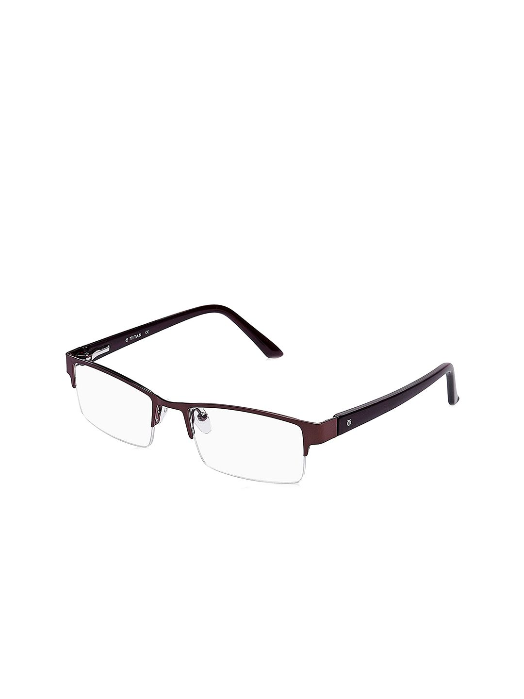 Titan Unisex Brown Half Rim Rectangle Frames Price in India