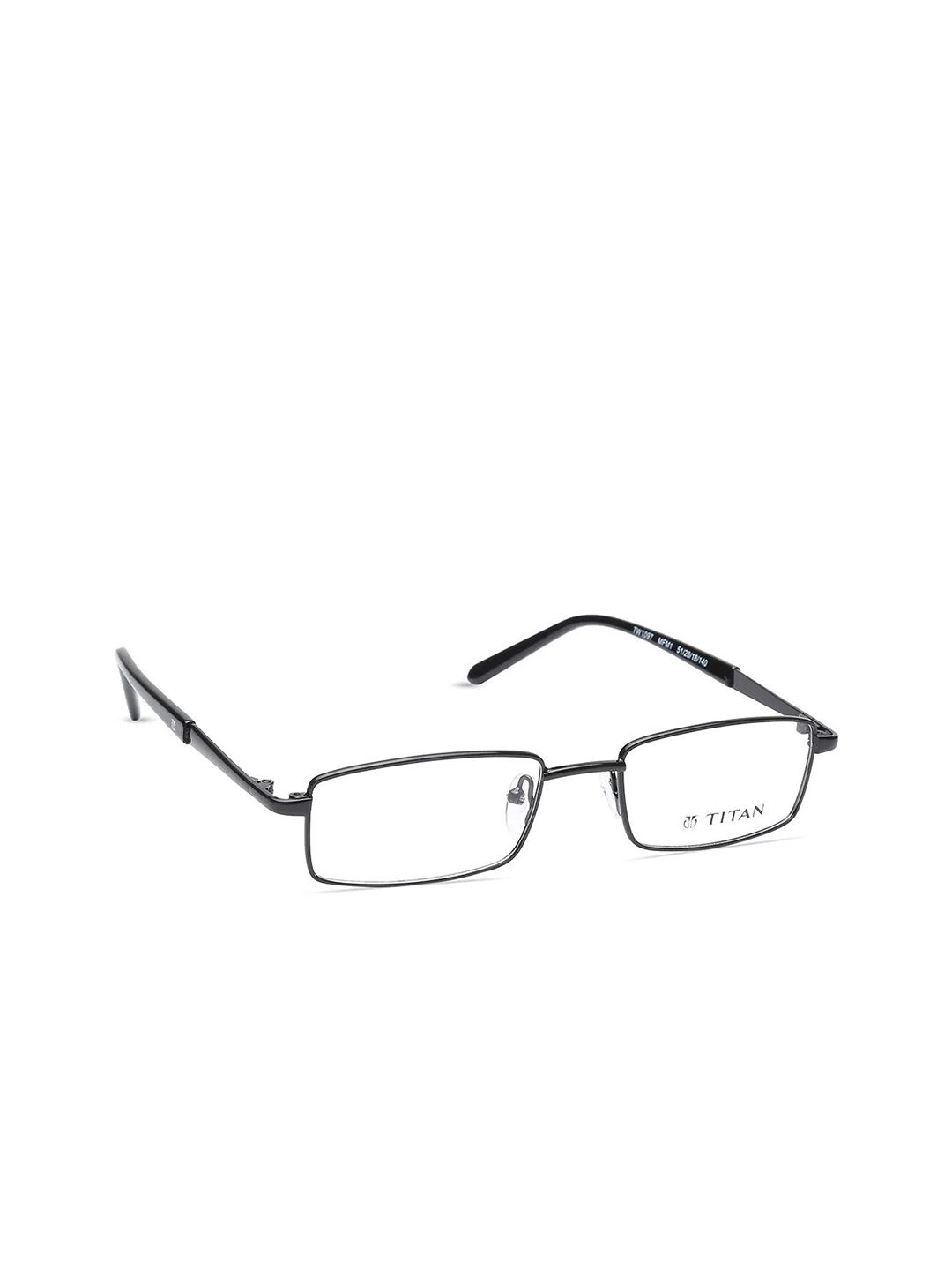 Titan Unisex Black Full Rim Solid Rectangle  Frames-TW1097MFM1 Price in India