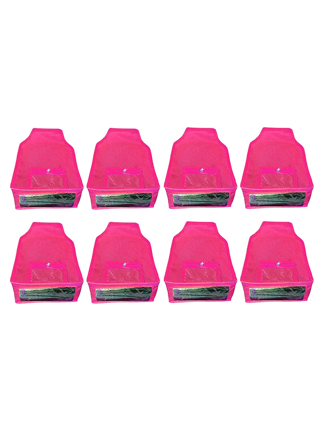 atorakushon Set Of 8 Pink Solid Non Woven Blouse Wardrobe Storage Bag Price in India