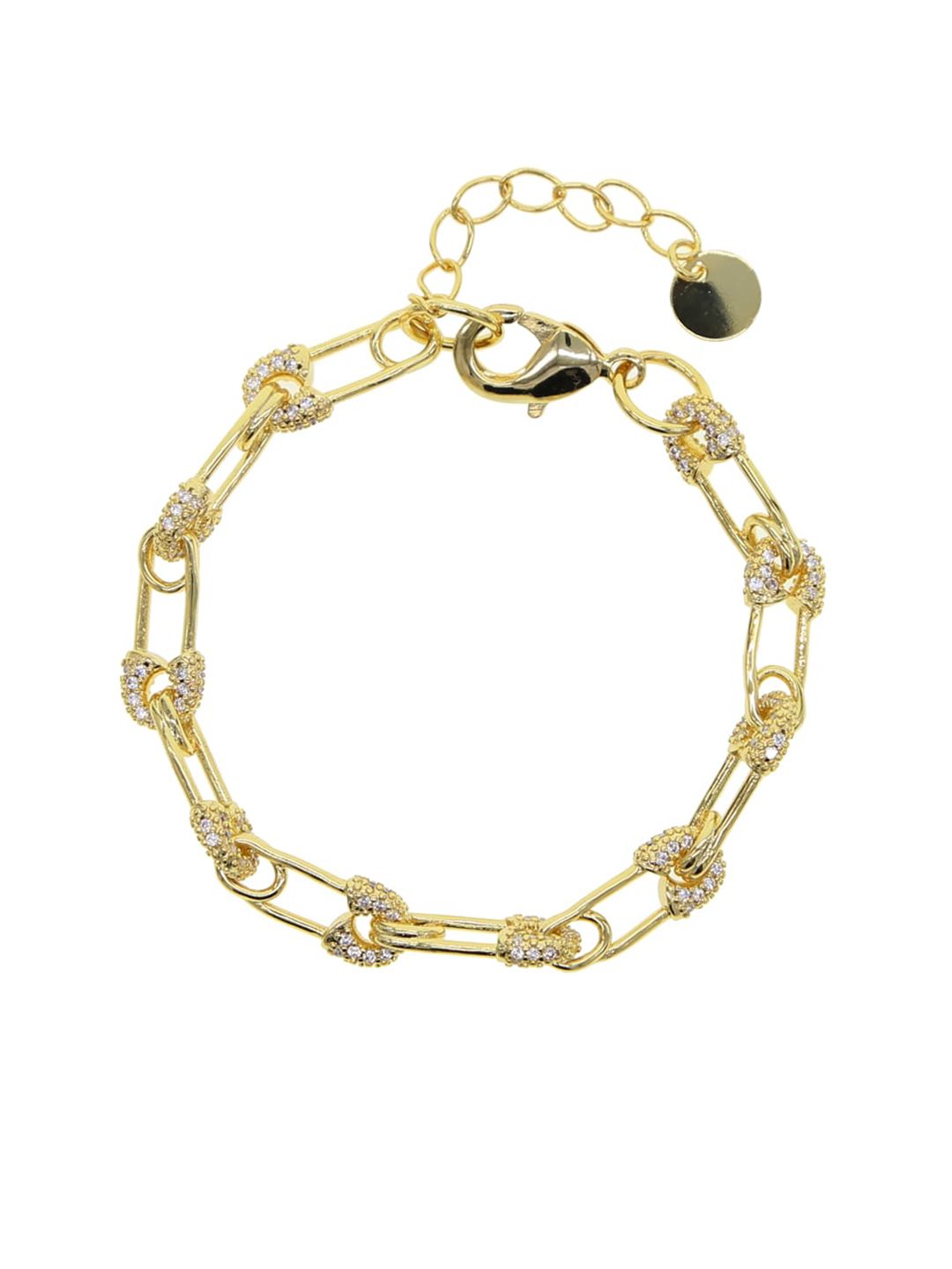 THE JEWEL FACTOR 18K Gold-Toned Brass Link Bracelet Price in India