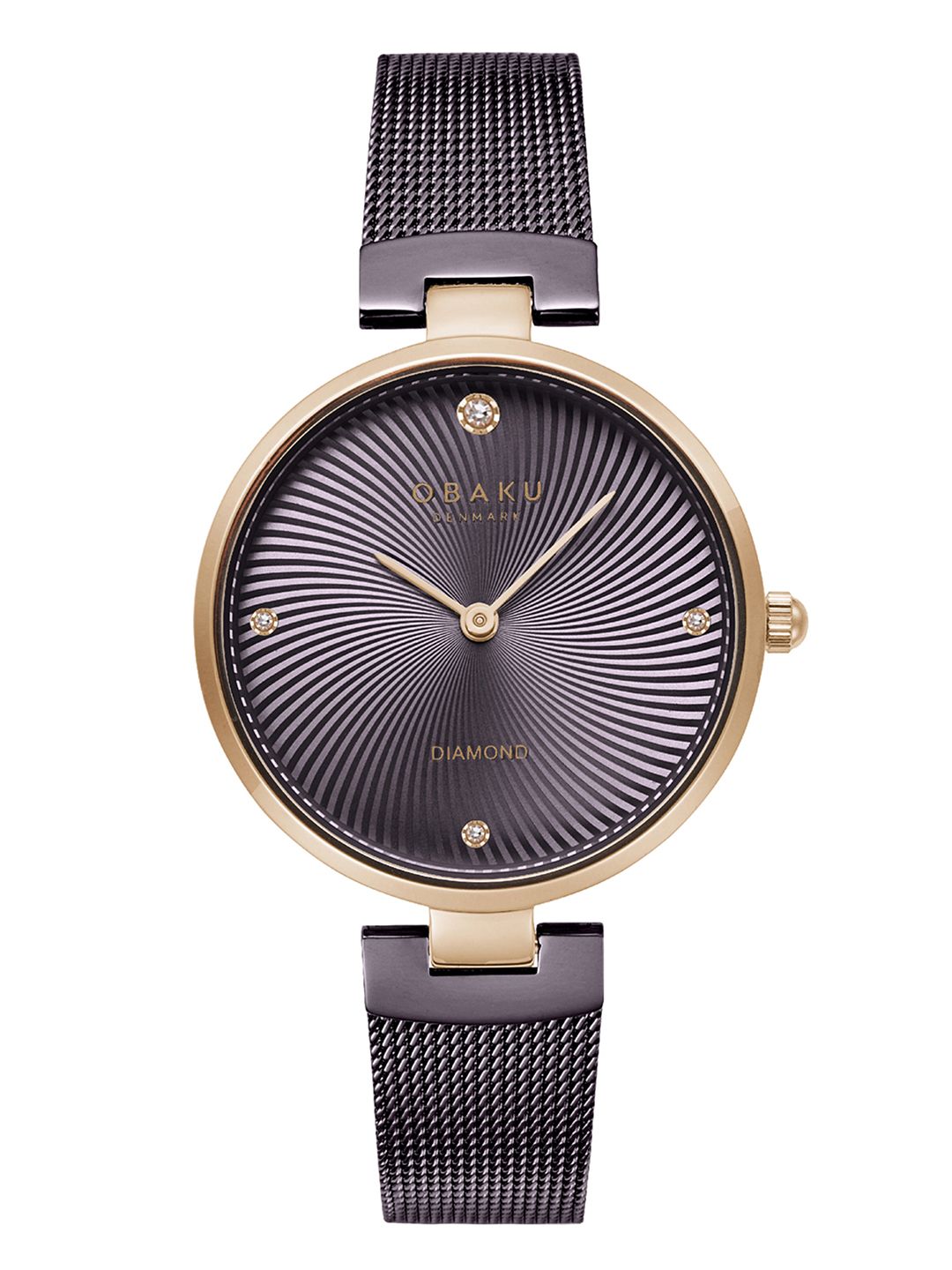 Obaku Women Blue Brass Embellished Dial & Rose Gold-Plated Stainless Steel Straps Analogue Watch Price in India