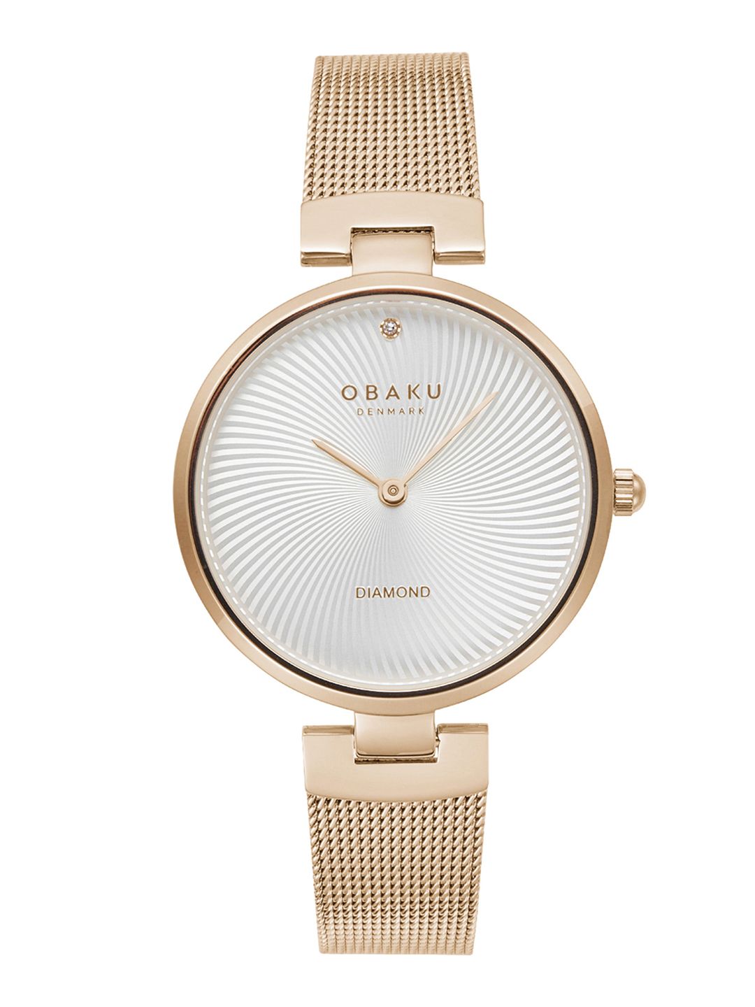 Obaku Women White Brass Embellished Dial & Rose Gold-Plated bracelet strap analogue watch Price in India