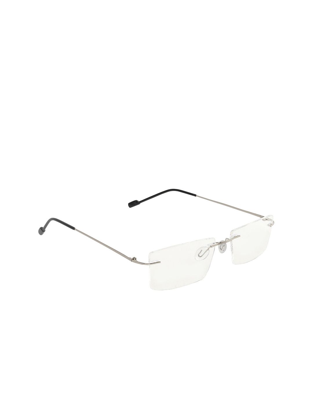 CRIBA Unisex Clear Lens & Black Rectangle Sunglasses with UV Protected Lens