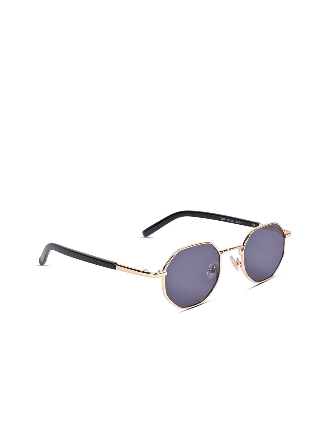 Voyage Unisex Black & Gold-Toned Lens & Round Sunglasses with UV Protected Lens Price in India