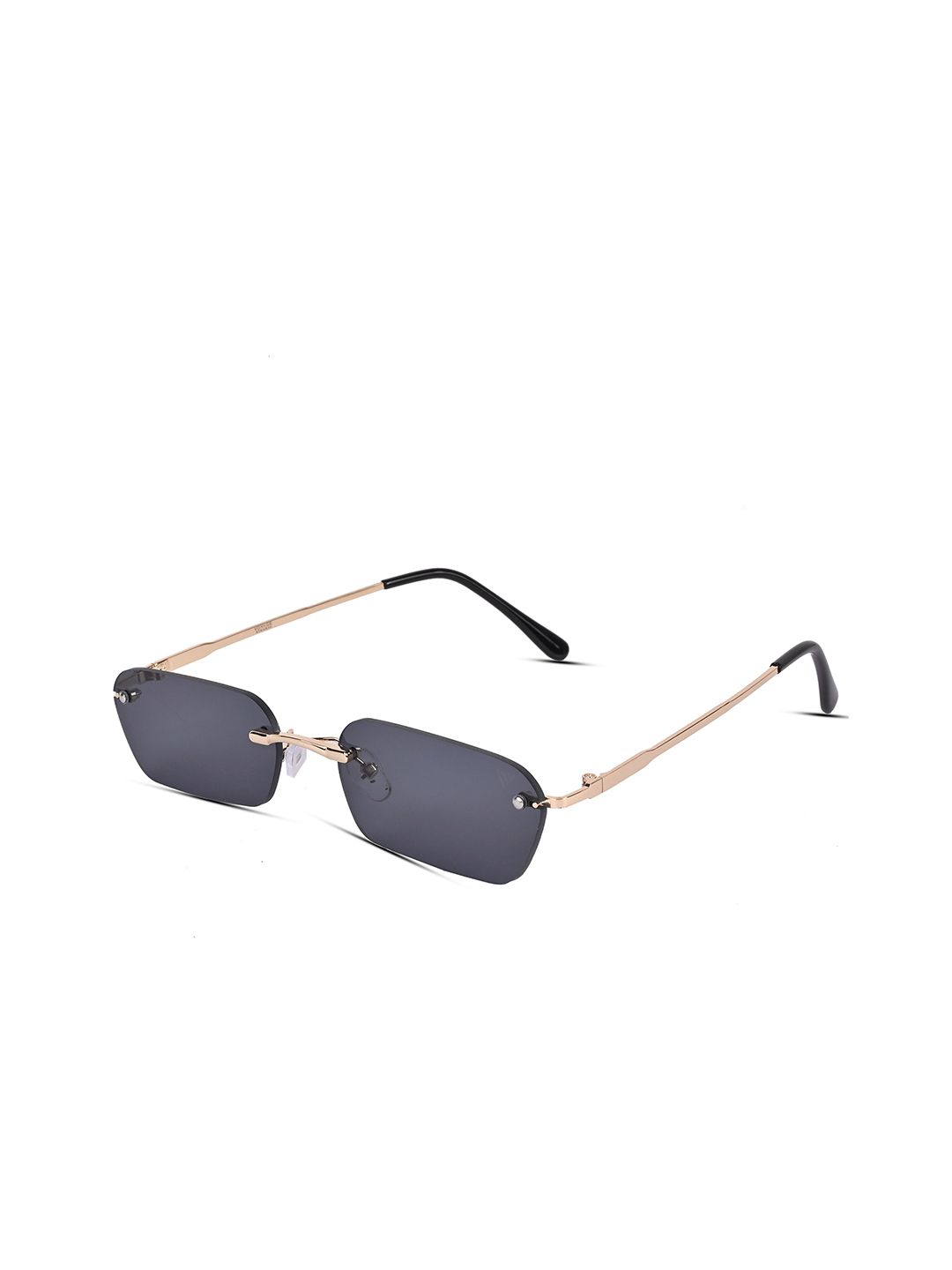 Voyage Unisex Black Lens & Gold-Toned Rectangle Sunglasses with UV Protected Lens Price in India