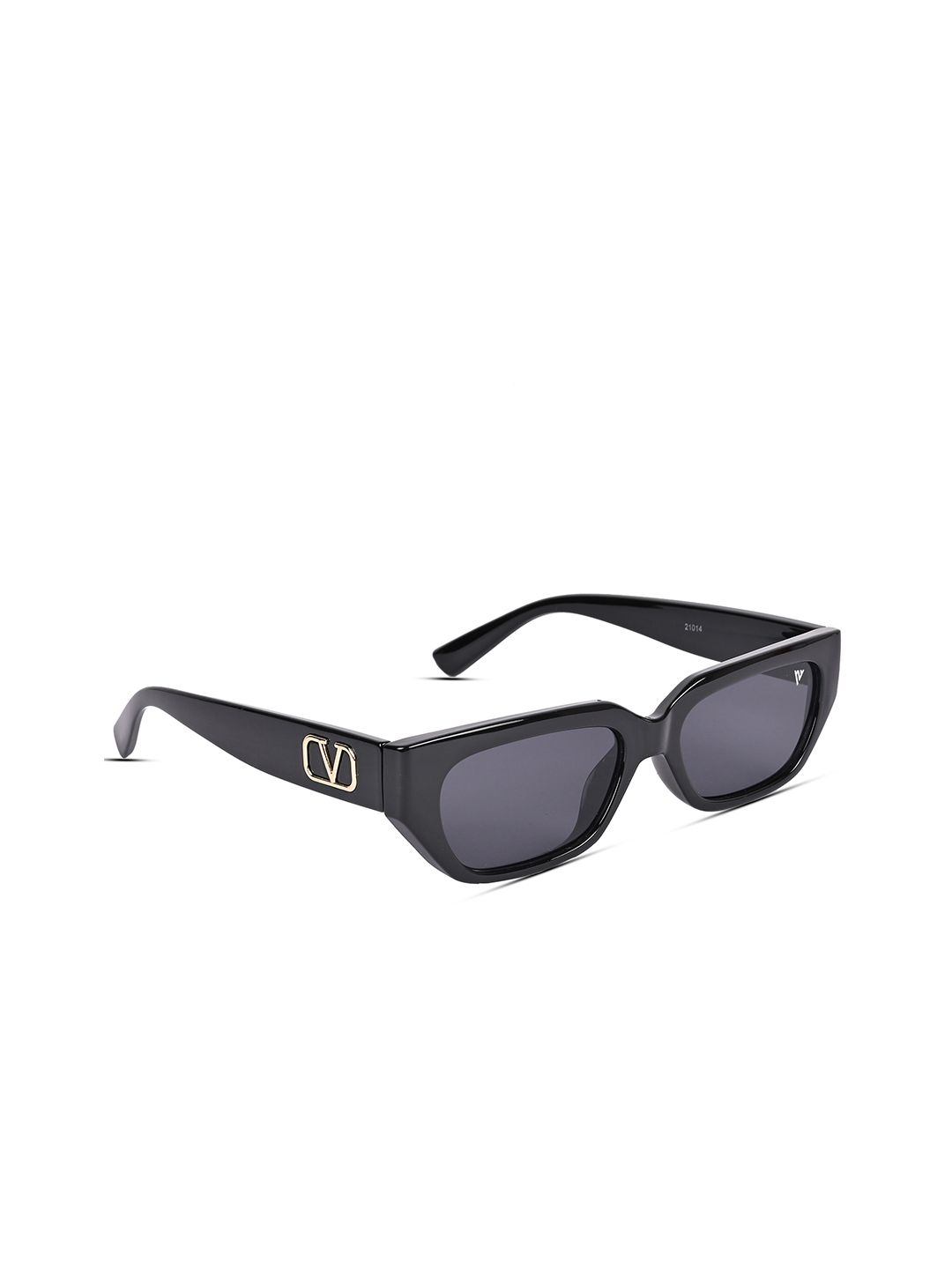 Voyage Unisex Black Lens & Black Oval Sunglasses with UV Protected Lens Price in India