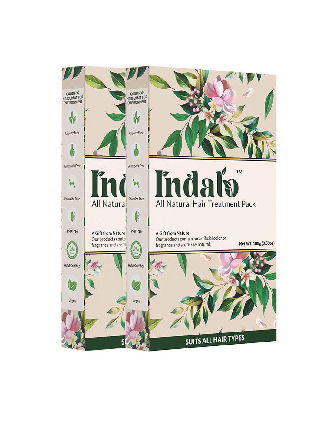 INDALO Set Of 2 All-Natural Hair Treatment Pack for Conditioning Hair Growth - 100g Each Price in India