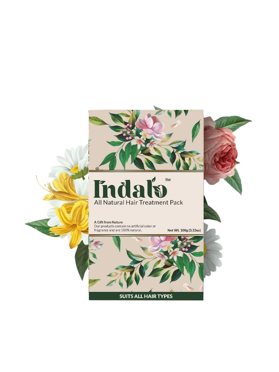INDALO No Ammonia All-Natural Hair Treatment Pack for Conditioning Hair Growth - 100 g Price in India