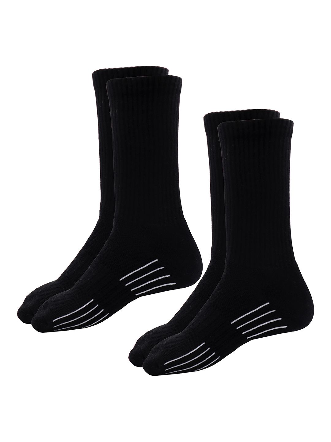 RC. ROYAL CLASS Men Pack Of 2 Black Solid Calf Length Socks