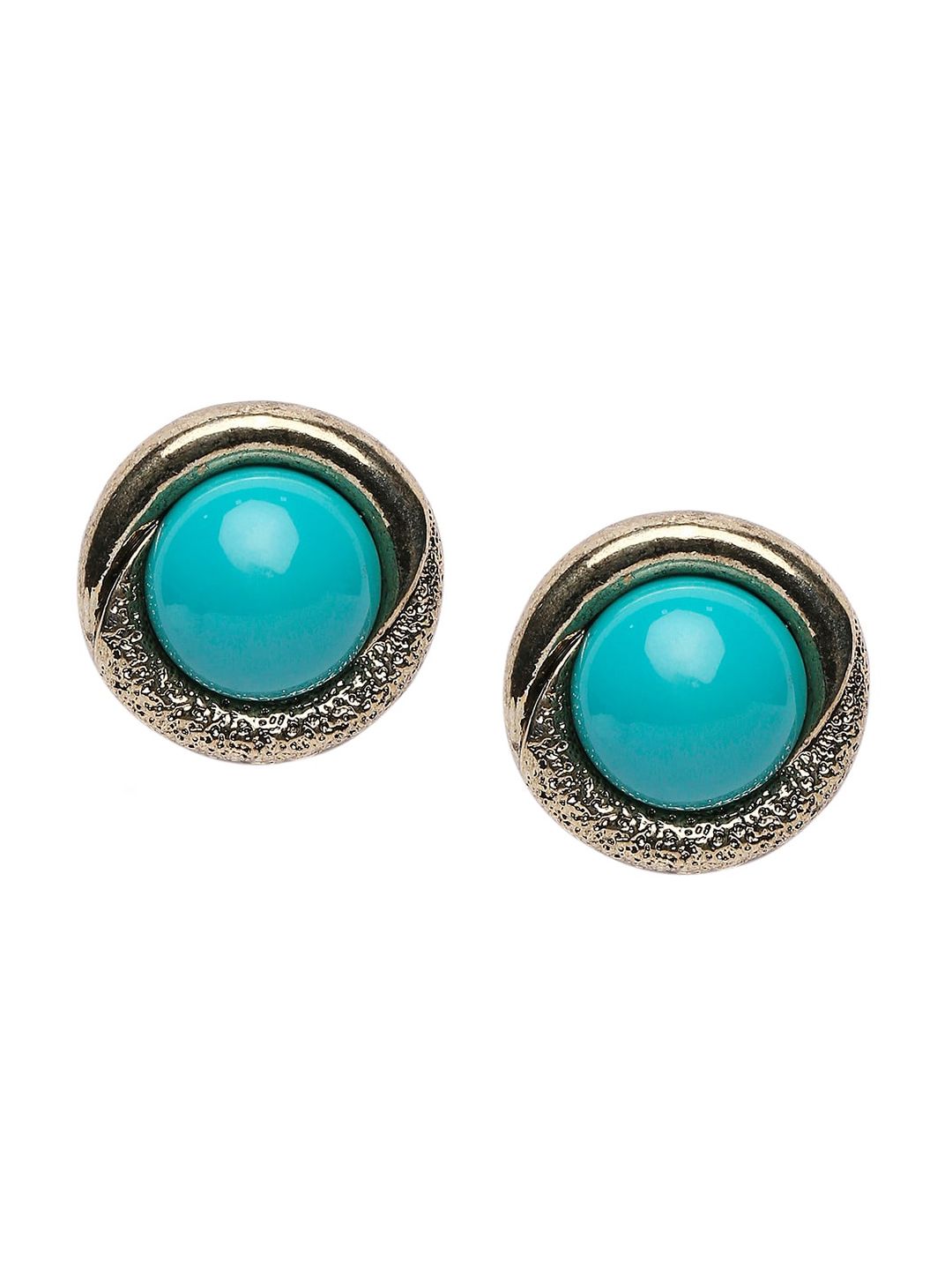 SATCHEL Turquoise Blue Contemporary Studs Earrings Price in India