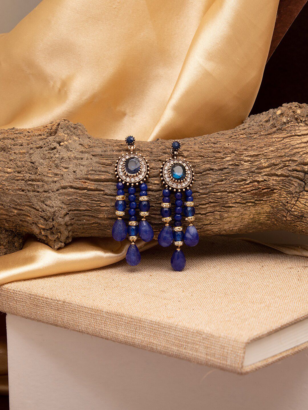 SOHI Blue Contemporary Drop Earrings Price in India