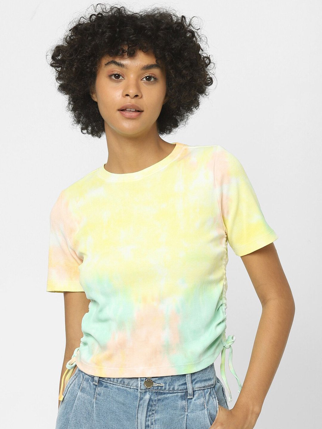 ONLY Multicoloured Tie and Dye Top Price in India