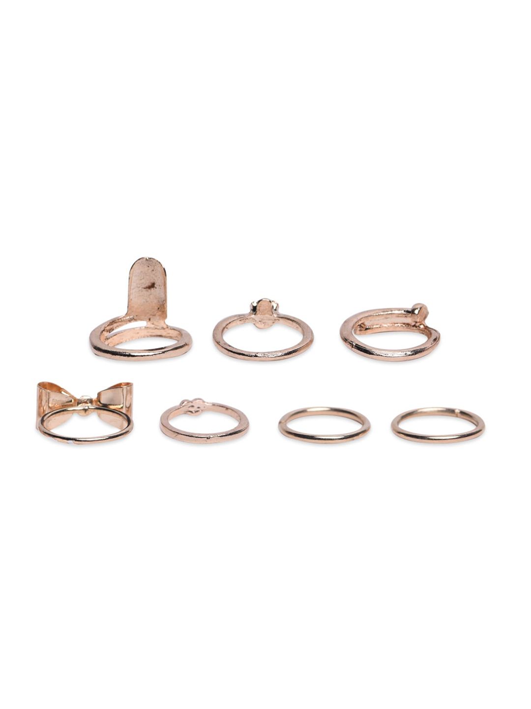 FemNmas Set of 7 Gold-Plated Nail Finger Ring Price in India