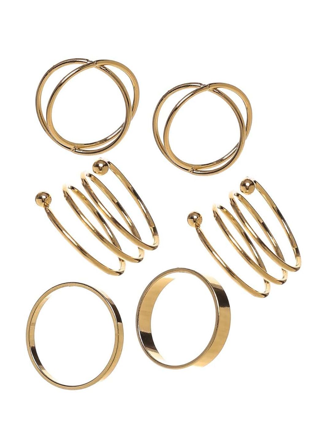 FemNmas Set Of 4 Gold-Plated Finger Ring Price in India
