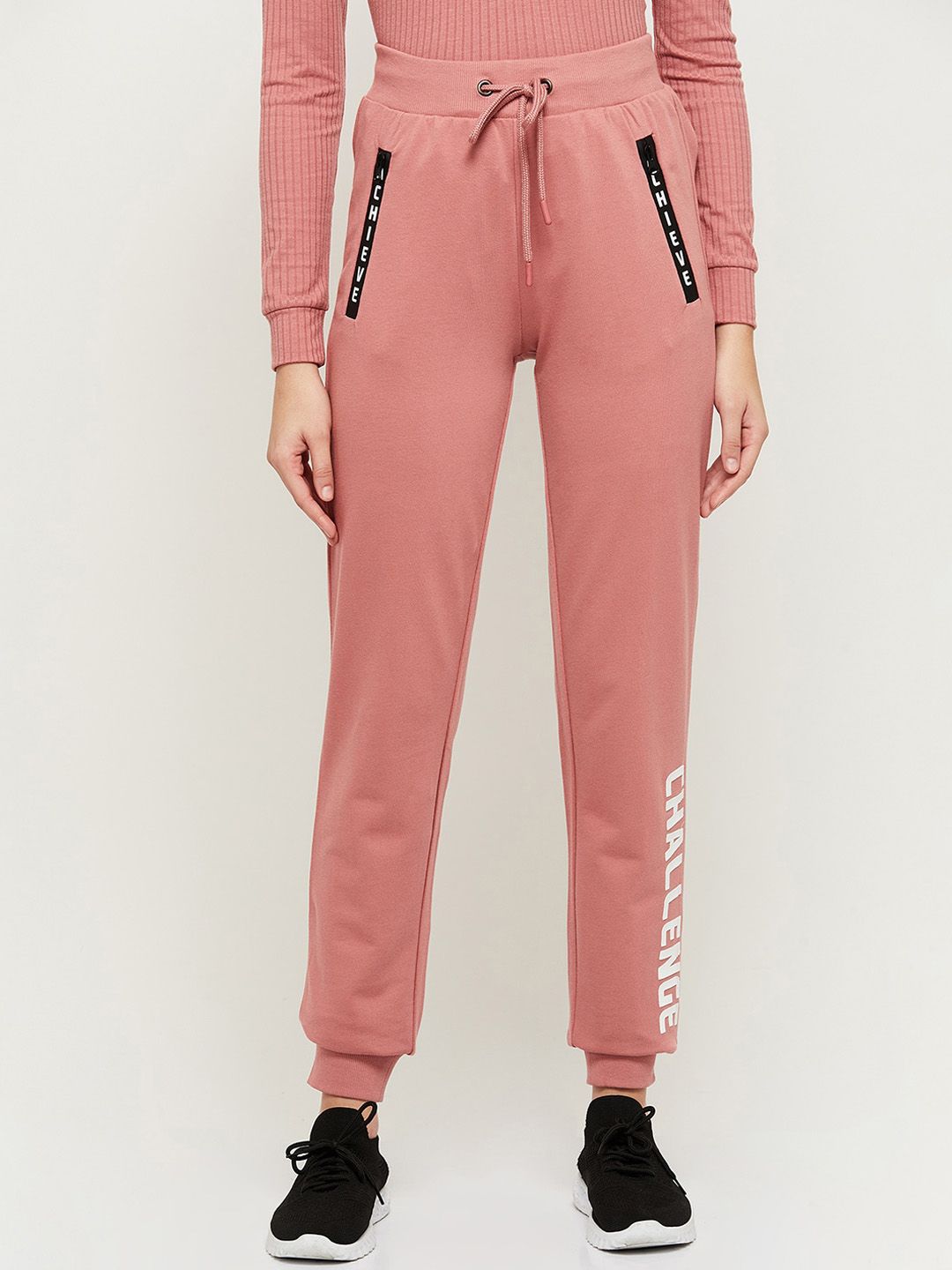 max Women Pink Solid Regular Fit Joggers Price in India