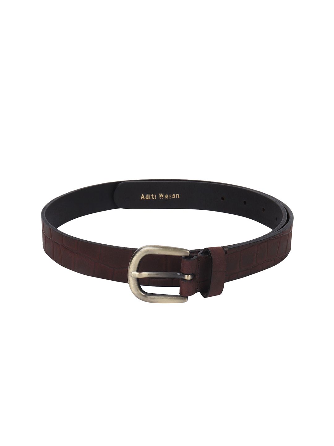 Aditi Wasan Women Brown Leather Formal Belt Price in India