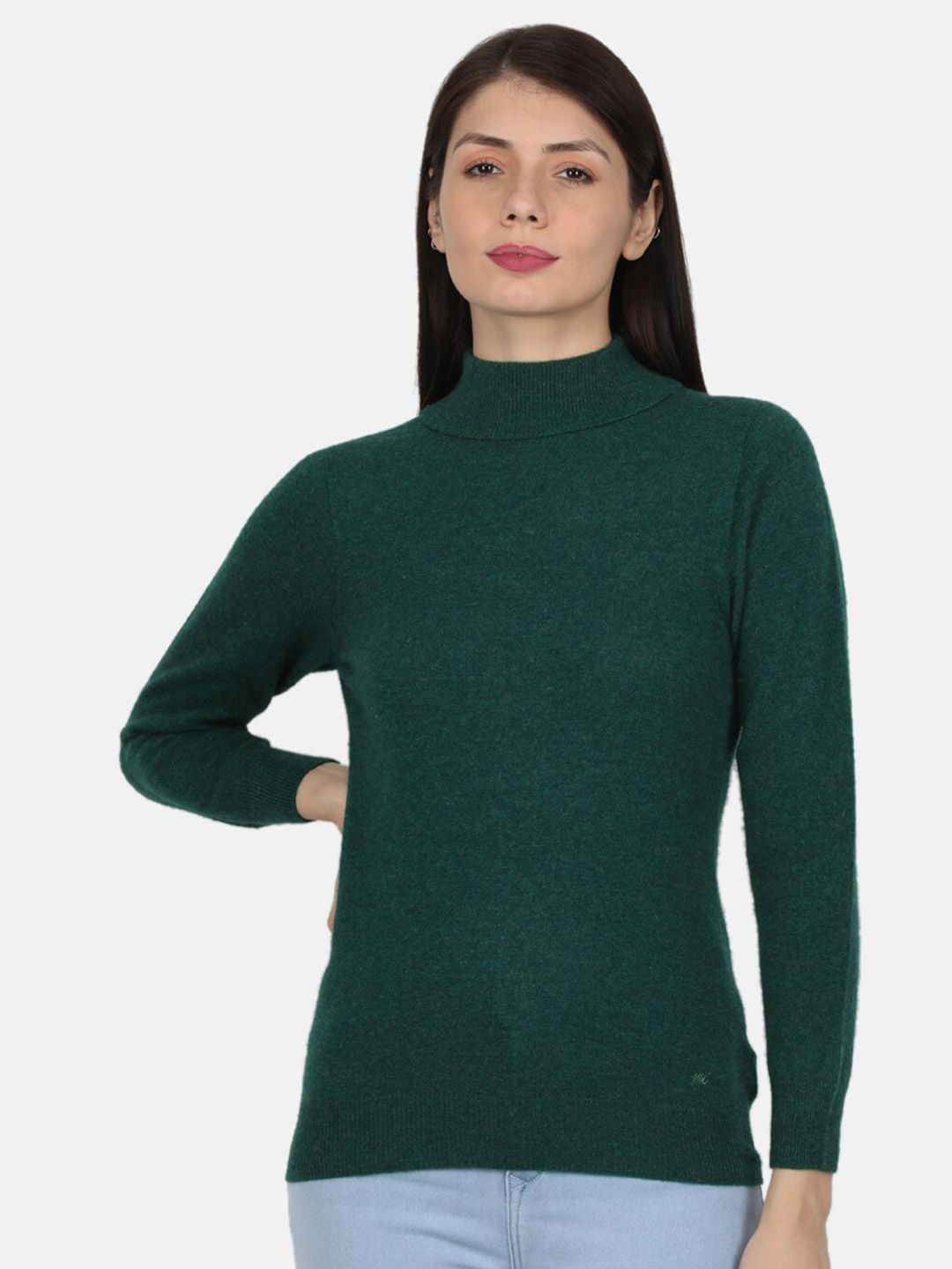 Monte Carlo Women Green Mock neck Pullover Price in India