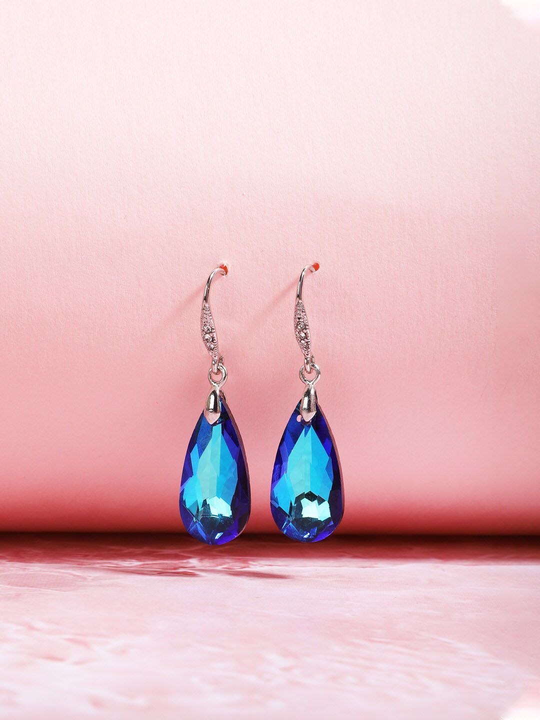 Unwind by Yellow Chimes Blue Contemporary Drop Earrings Price in India