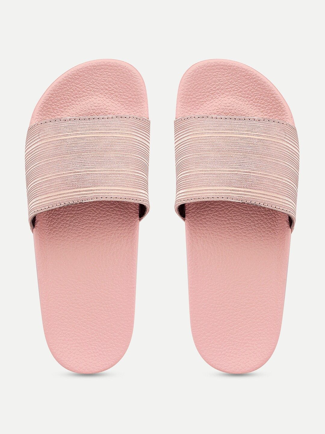 AMACLASS Women Pink Embellished Sliders Price in India