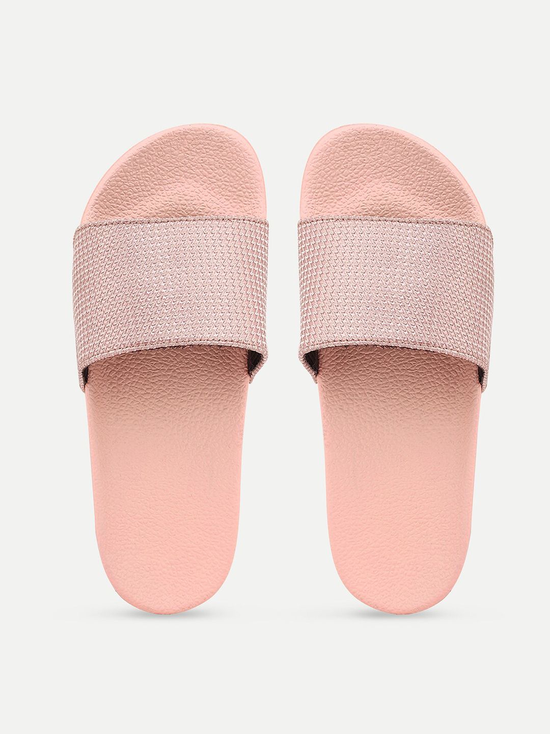 AMACLASS Women Pink Embellished Sliders Price in India