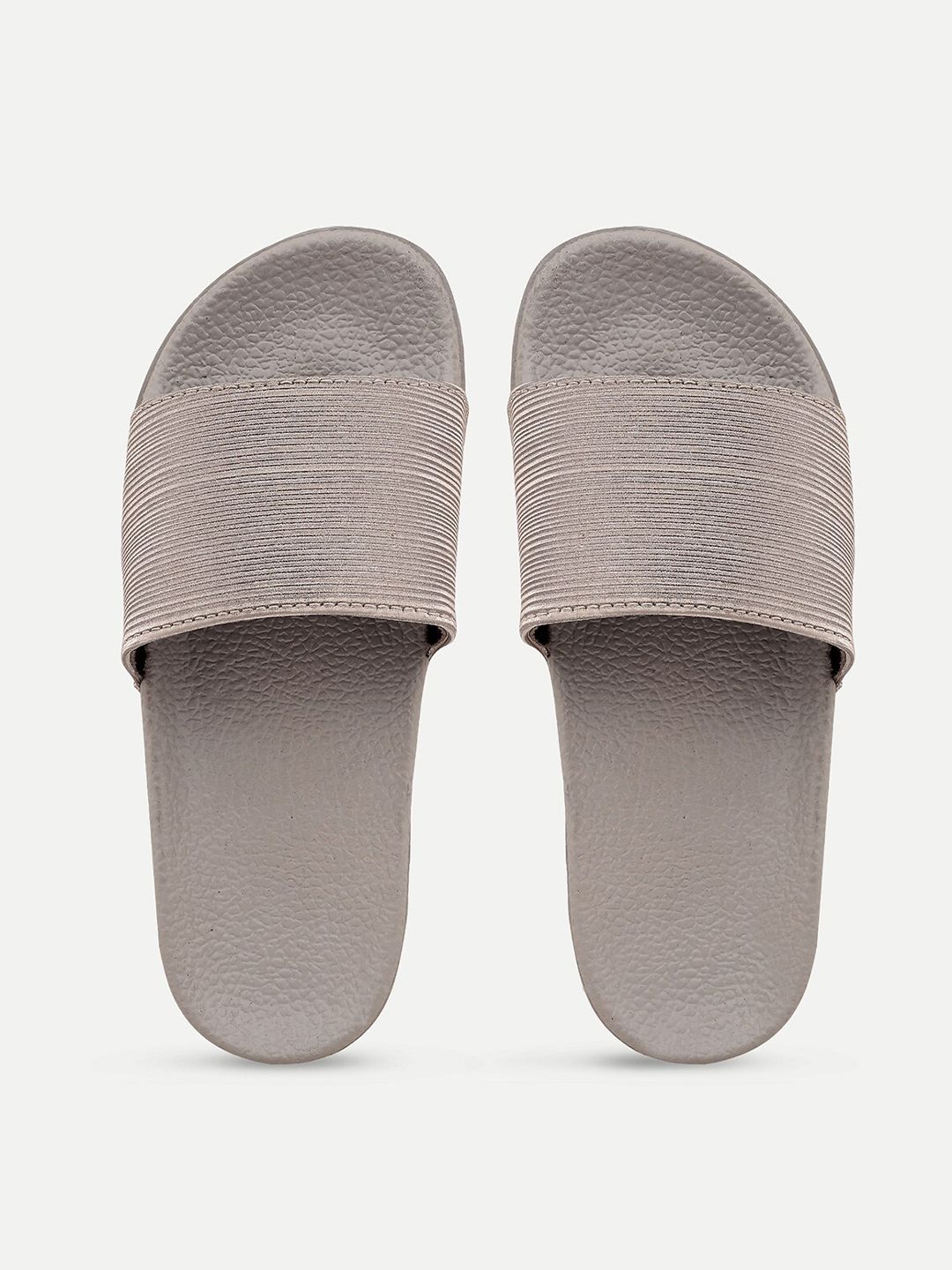 AMACLASS Women Grey Embellished Sliders Price in India