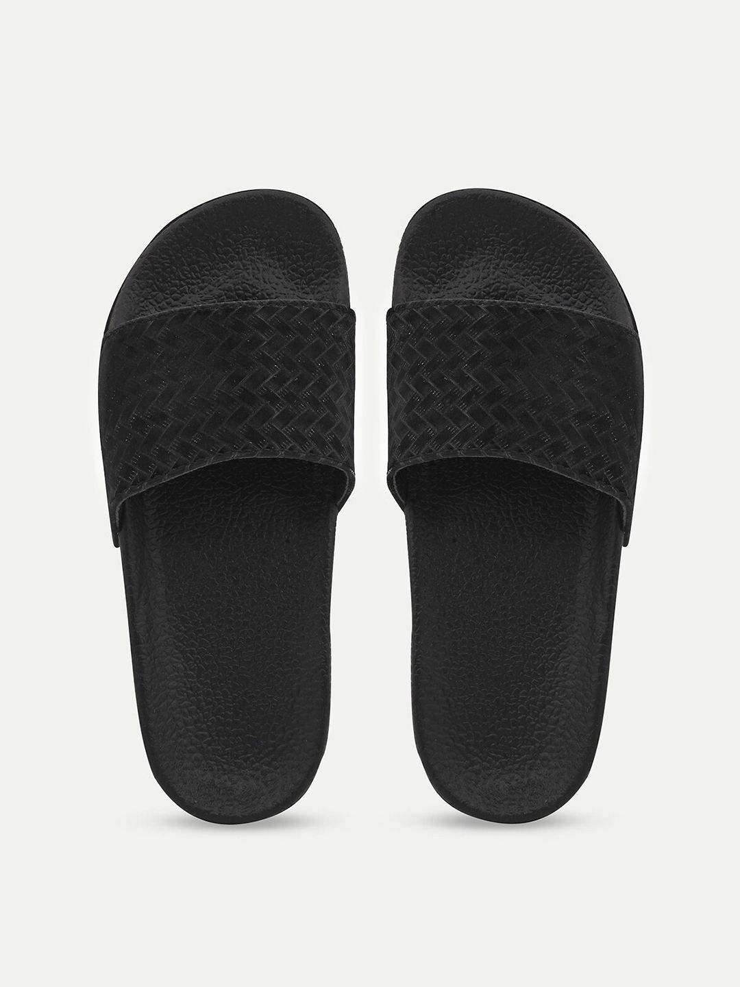 AMACLASS Women Black Embellished Sliders Price in India