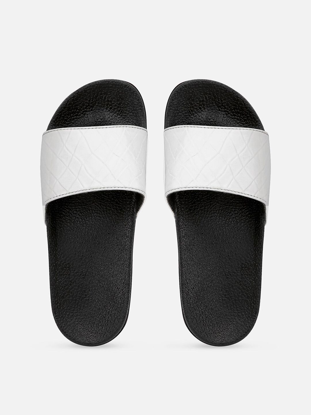 AMACLASS Women White & Black Sliders Price in India