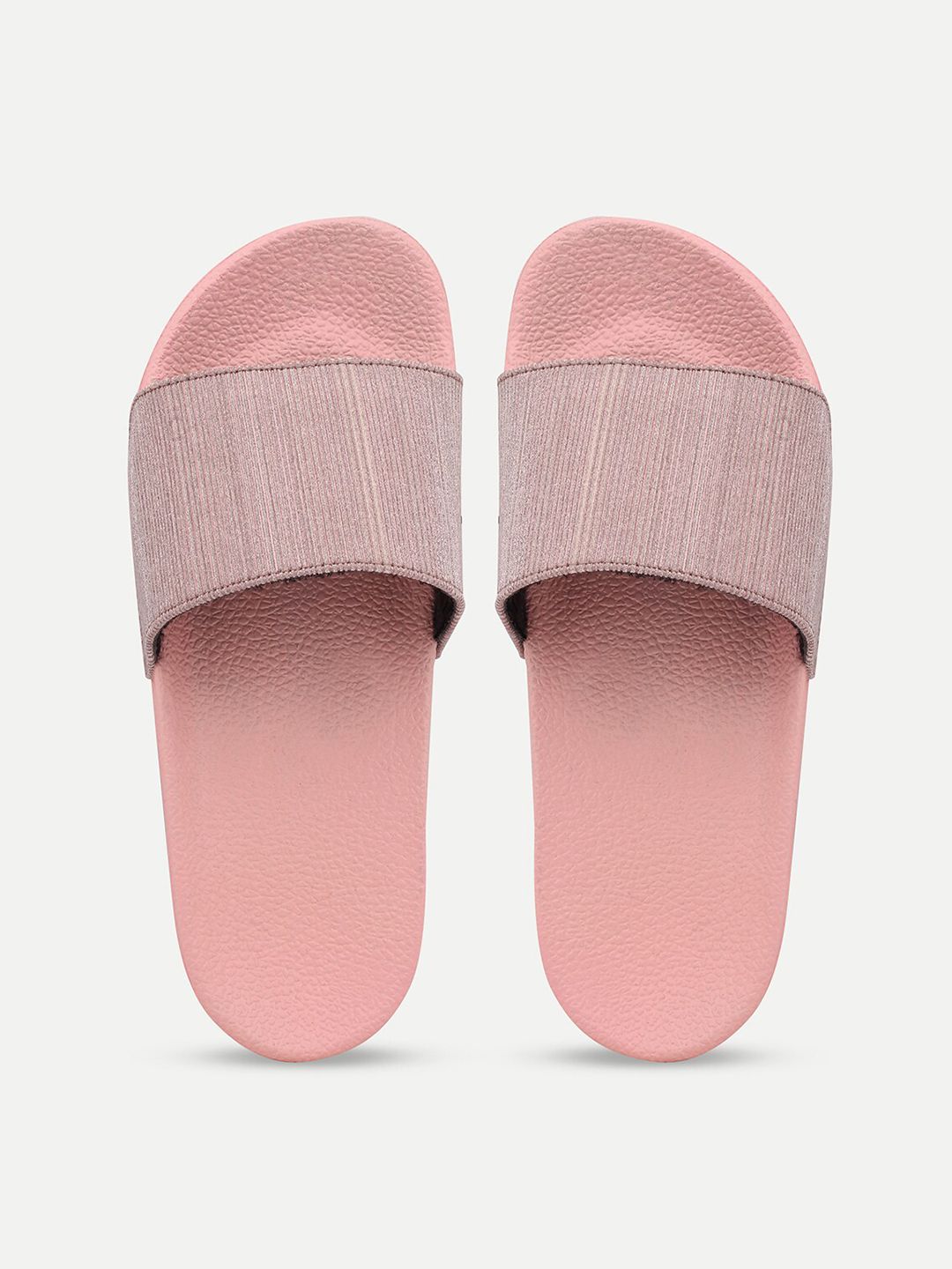 AMACLASS Women Pink Embellished Sliders Price in India