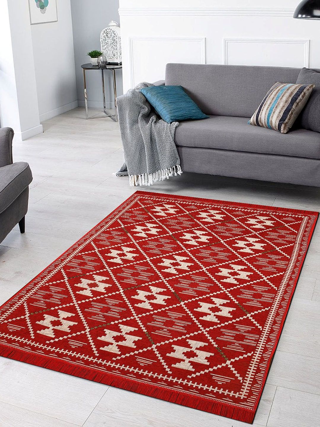 Slushy Mushy Red Abstract Printed Carpets Price in India