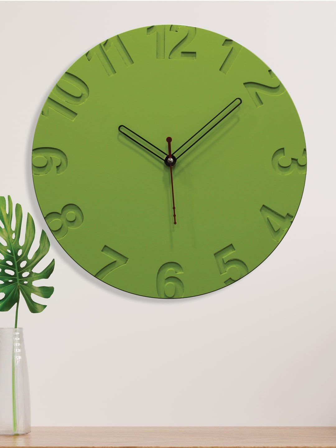 RANDOM Green Classic Wooden Analogue Wall Clock Price in India