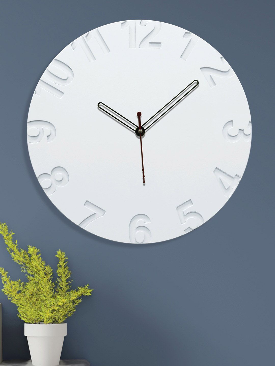 RANDOM White & Black Contemporary Wall Clock Price in India