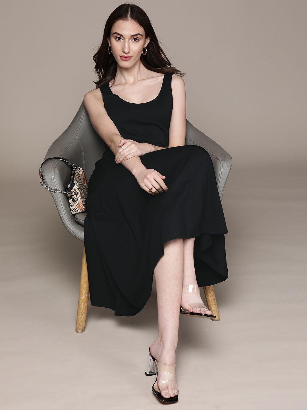 Buy Macy's Alfani Black Solid A-Line Midi Dress - Dresses for Women  19053622 | Myntra