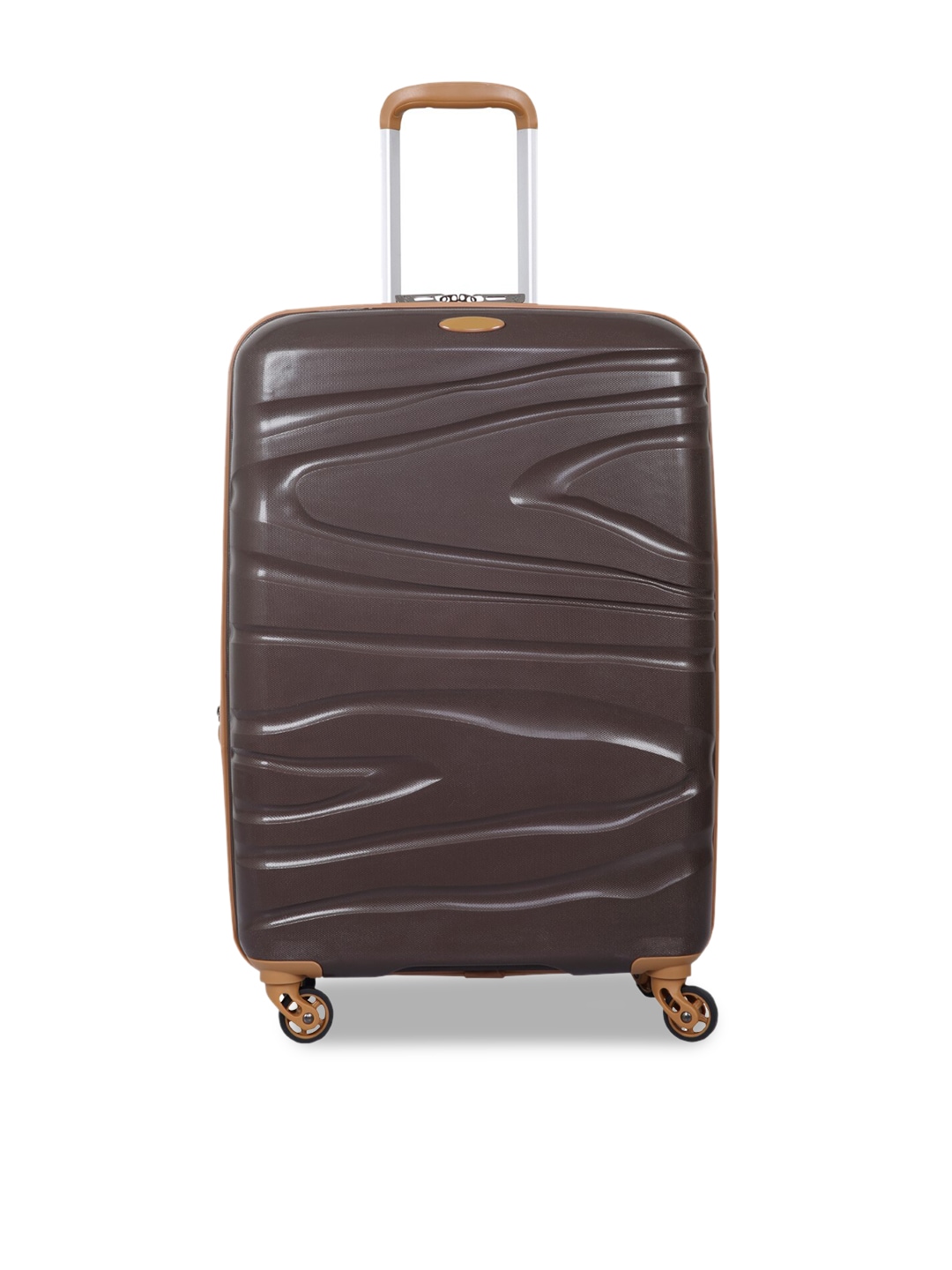 Polo Class Brown Textured Hard Sided Cabin Trolley Bag Price in India