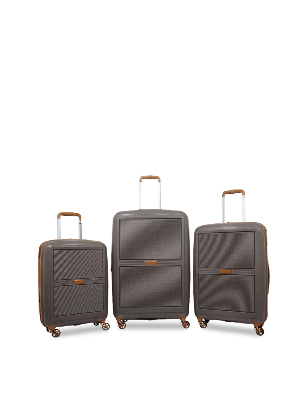 Polo Class Set of 3 Brown Scan Trolley Bags Price in India