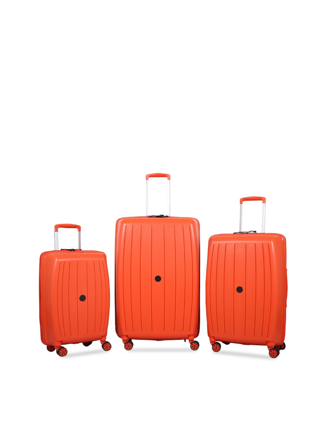 Polo Class Set of 3 Orange Textured Trolley Bag Price in India
