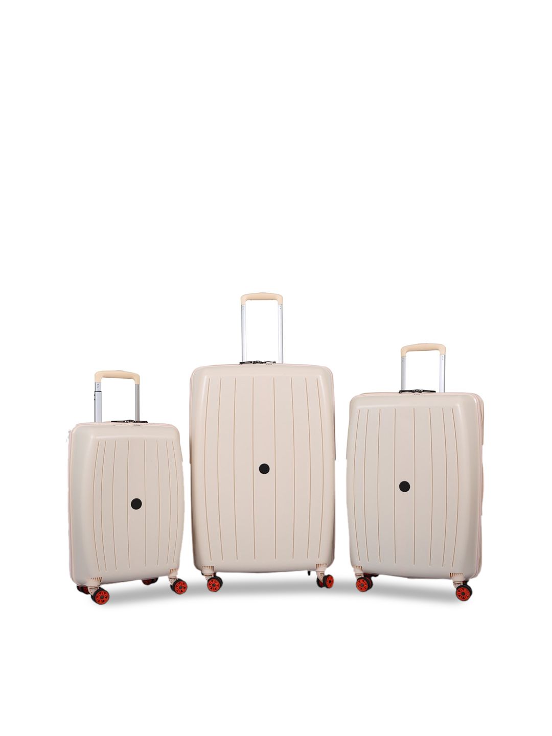 Polo Class Set Of 3 Beige Solid Hard Sided Trolley Bag Price in India