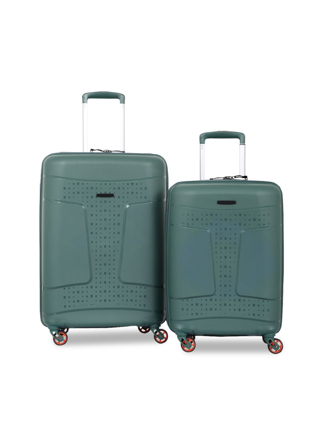 Polo Class Set of 2 Green Textured Trolley Bag Price in India