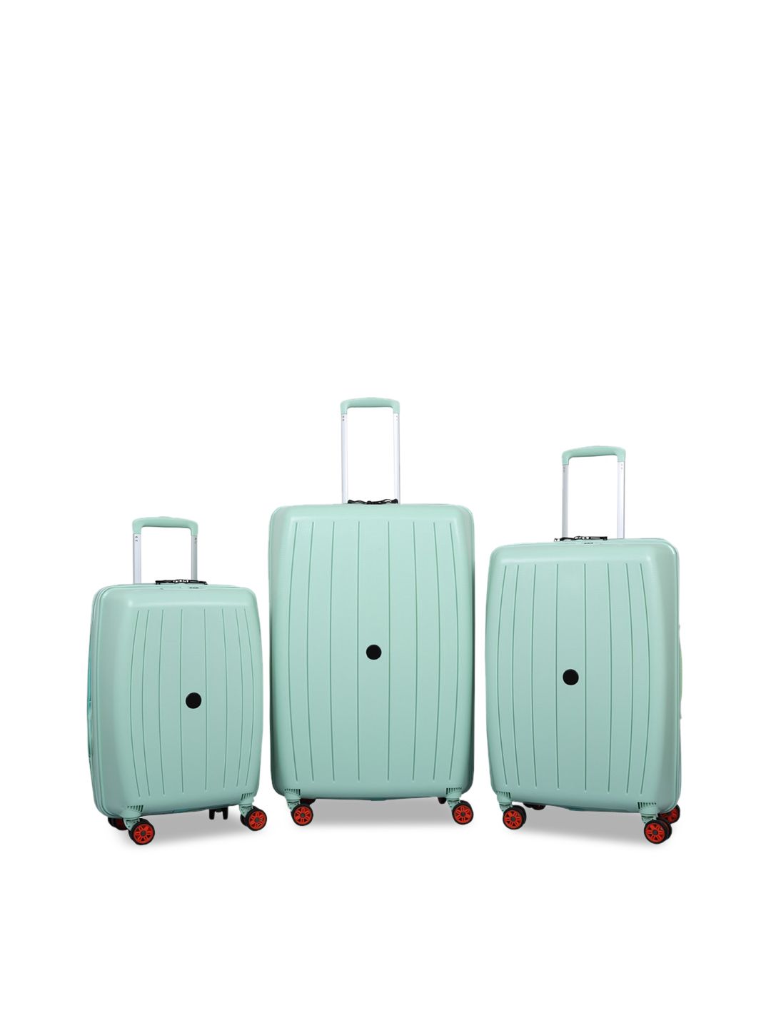 Polo Class Set Of 3 Green Solid Hard-Sided Trolley Suitcases Price in India