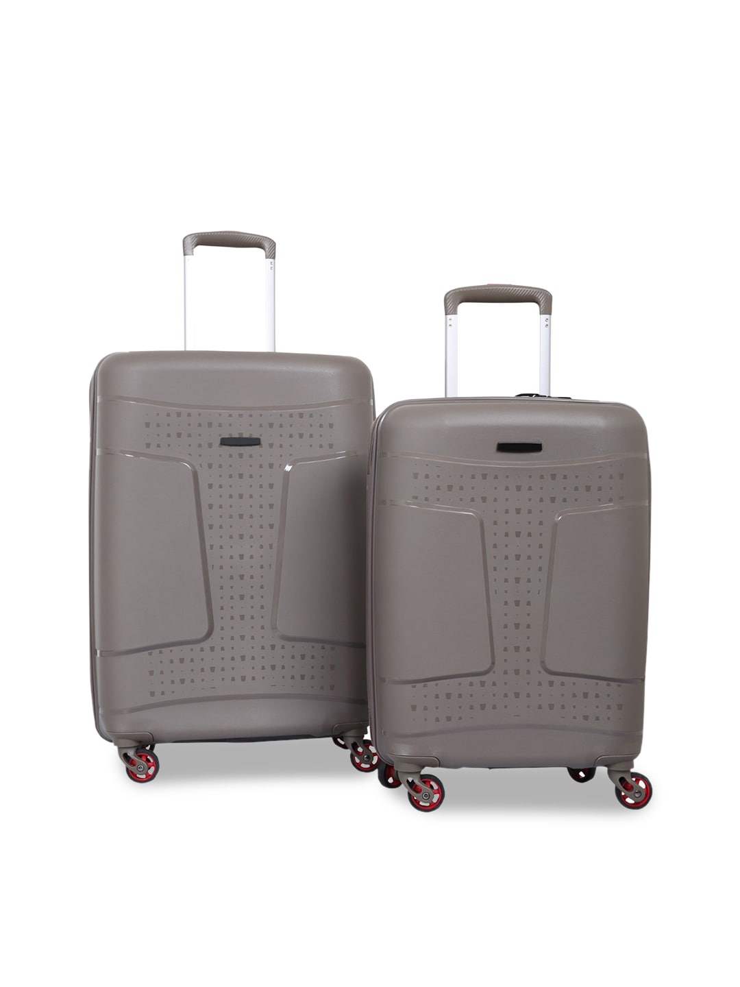 Polo Class Set of 2 Grey Textured Trolley Bag Price in India