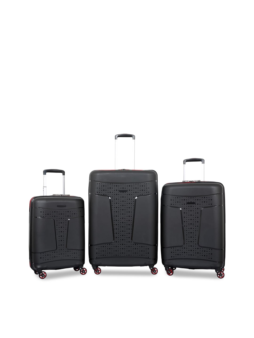 Polo Unisex Class Set of 3 Black Scan Trolley Bag Price in India