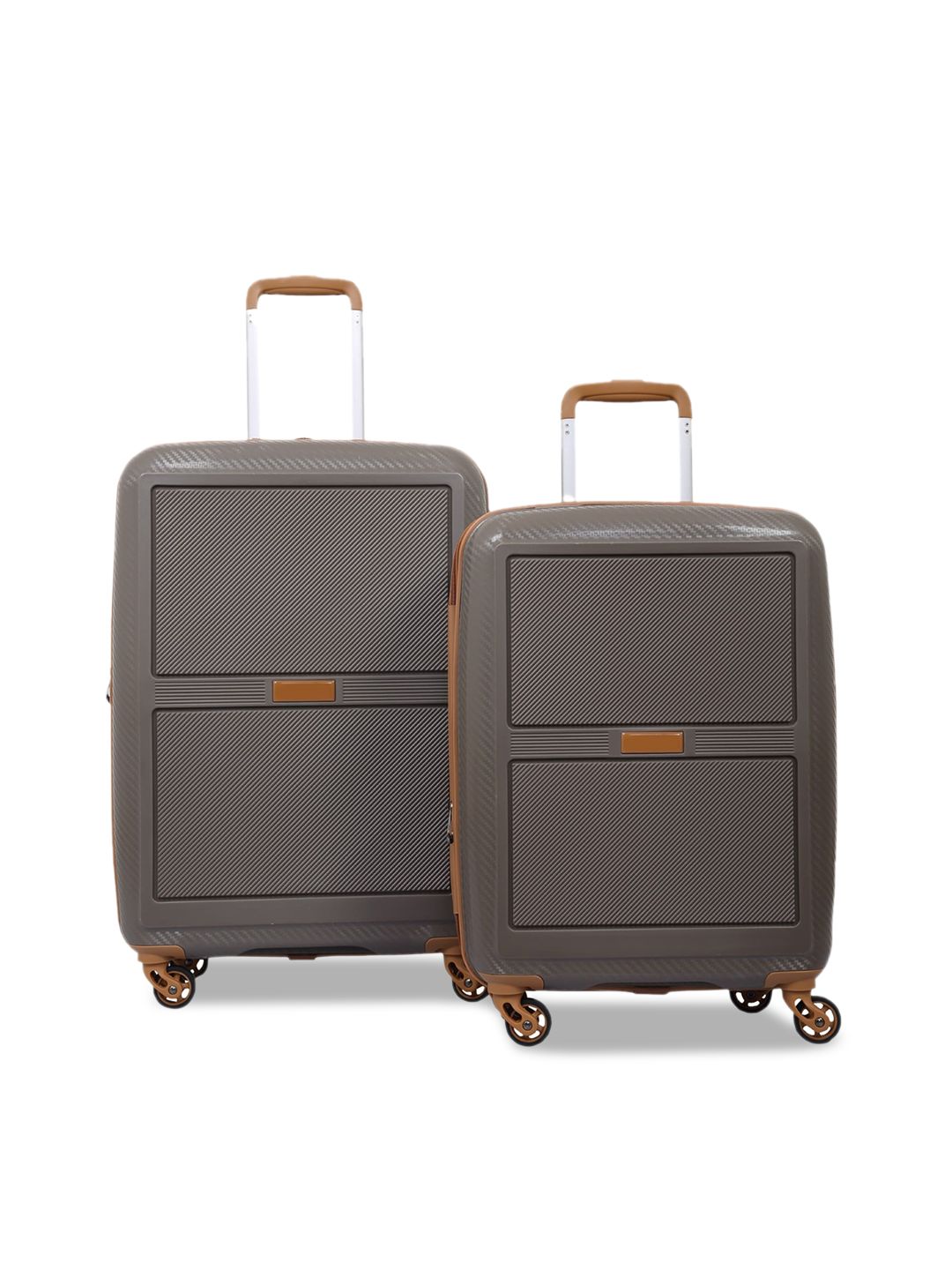 Polo Class Set of 2 Brown Textured Trolley Bag Price in India