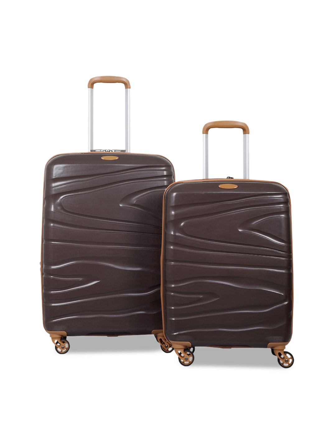 Polo Class Set Of 2 Brown Textured Hard Sided Trolley Bag Price in India