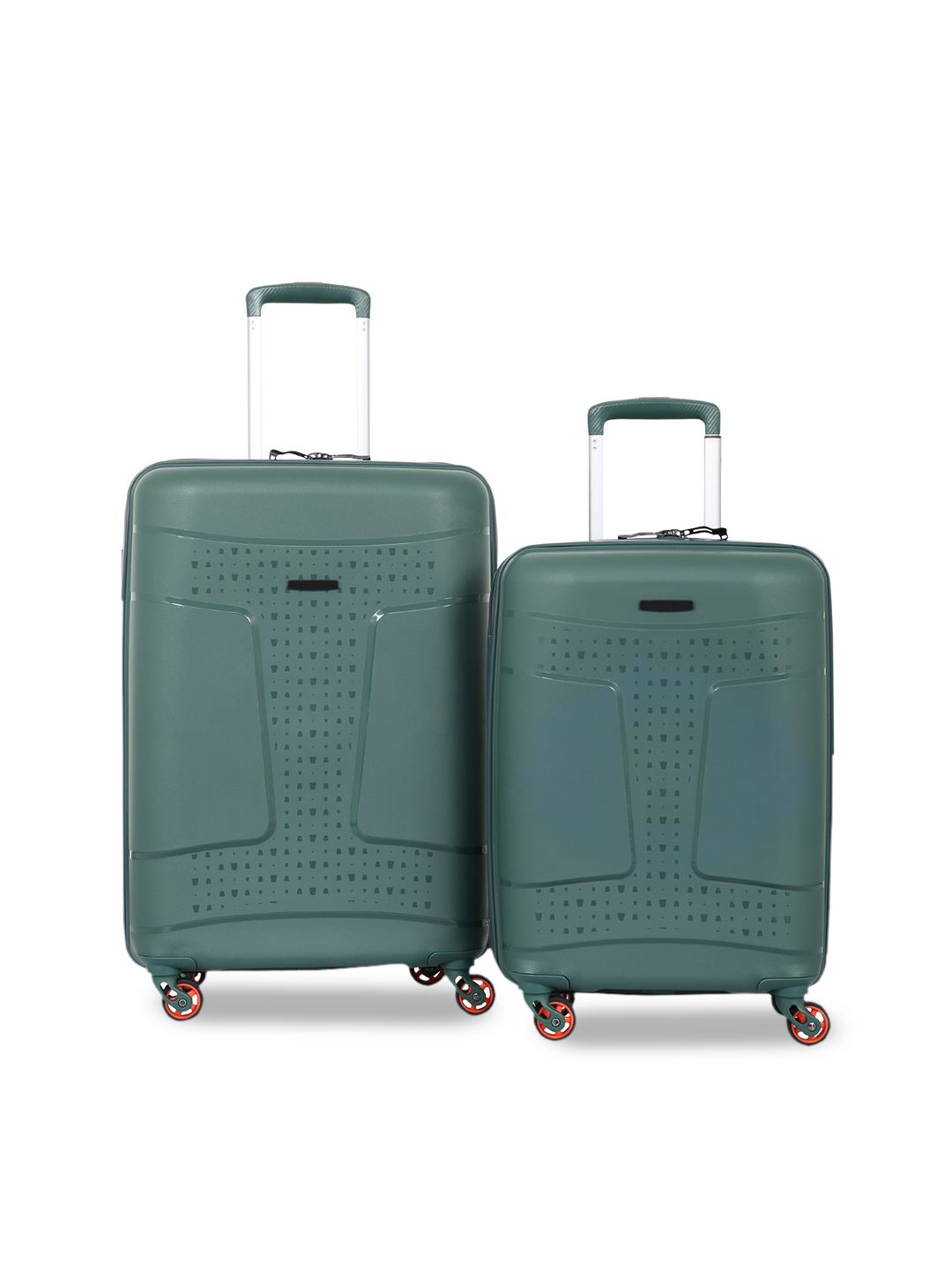 Polo Class Adults Set of 2 Green Solid Hard Sided Trolley Bag-20 & 24 inch Price in India