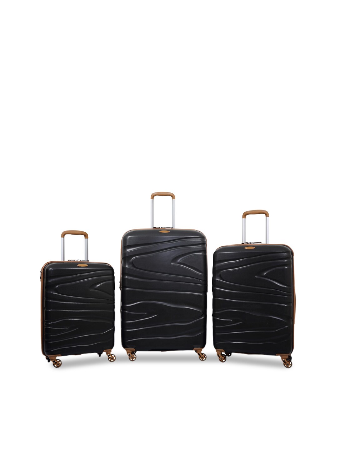 Polo Class Unisex Set of 3 Black Scan Trolley Bags Price in India